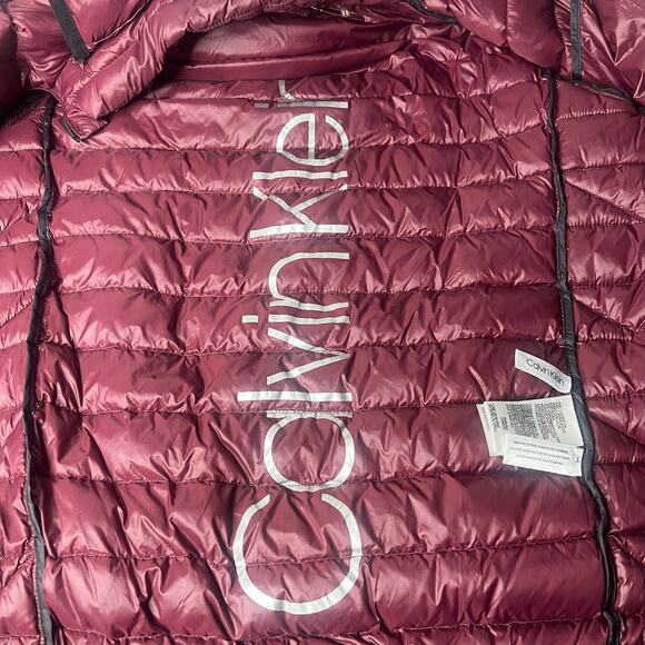 Calvin Klein Puffer Jacket Women's Small Premium Down Packable Lightweight Hood - Picture 11 of 12